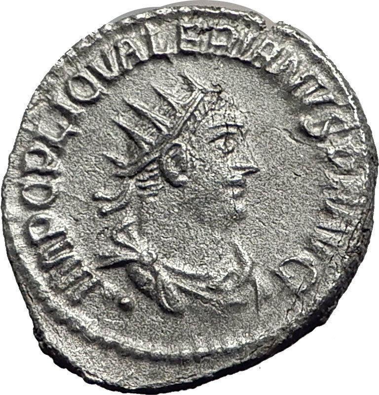 VALERIAN I receiving wreath from Oriens 255AD Silver Ancient Roman Coin i64703