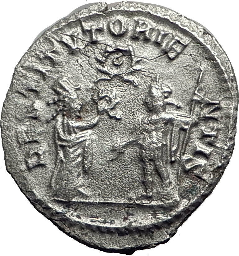 VALERIAN I receiving wreath from Oriens 255AD Silver Ancient Roman Coin i64703