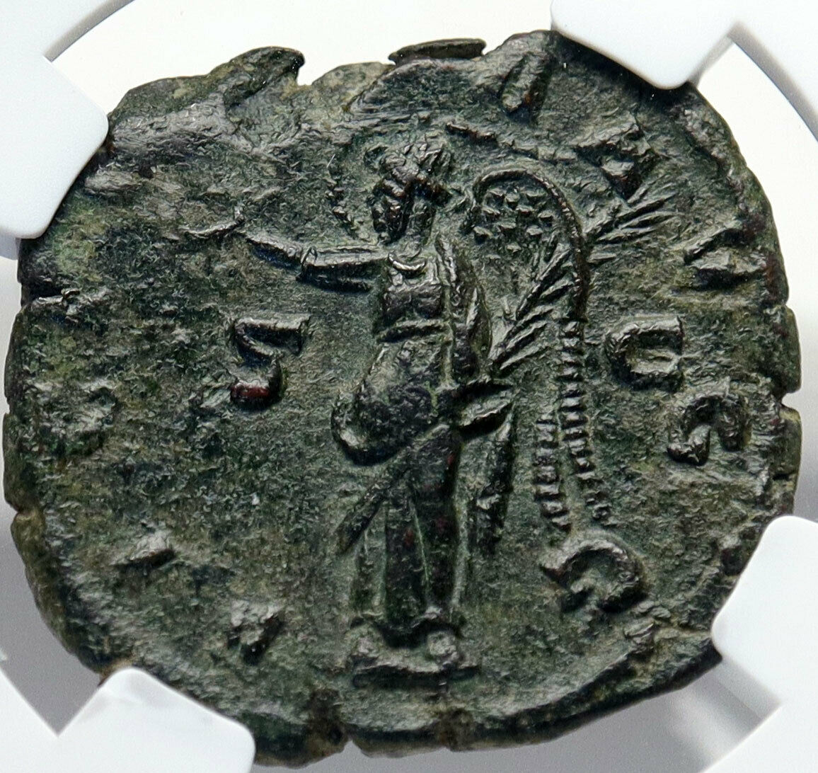 VALERIAN I Authentic Ancient Sestertius Ancient Roman Coin VICTORY NGC i82710