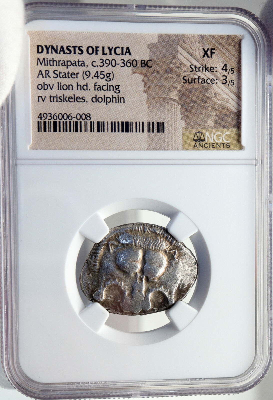 MITHRAPATA Dynast of Lycia Authentic Ancient 390BC Silver Greek Coin NGC i82709