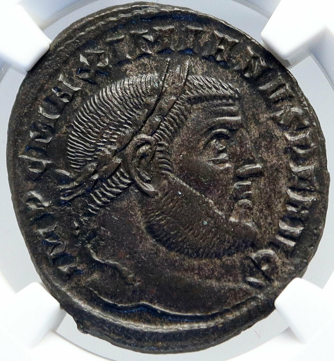 MAXIMIAN Authentic Ancient 305AD Original Roman Coin w FIDES NGC Ch AU i82607