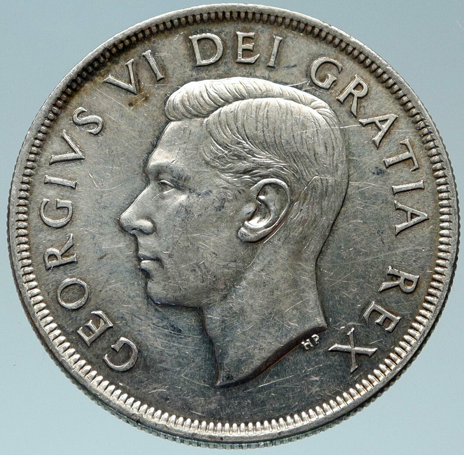 1949 CANADA UK King George VI SHIP Newfoundland OLD Silver Dollar Coin i82926