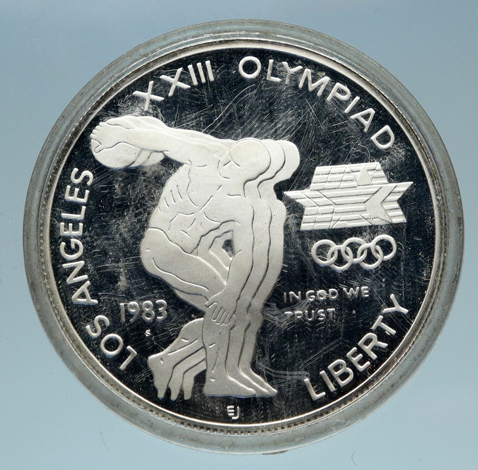 1983 UNITED STATES Los Angeles 23rd Olympics w Eagle Silver Dollar Coin i82722