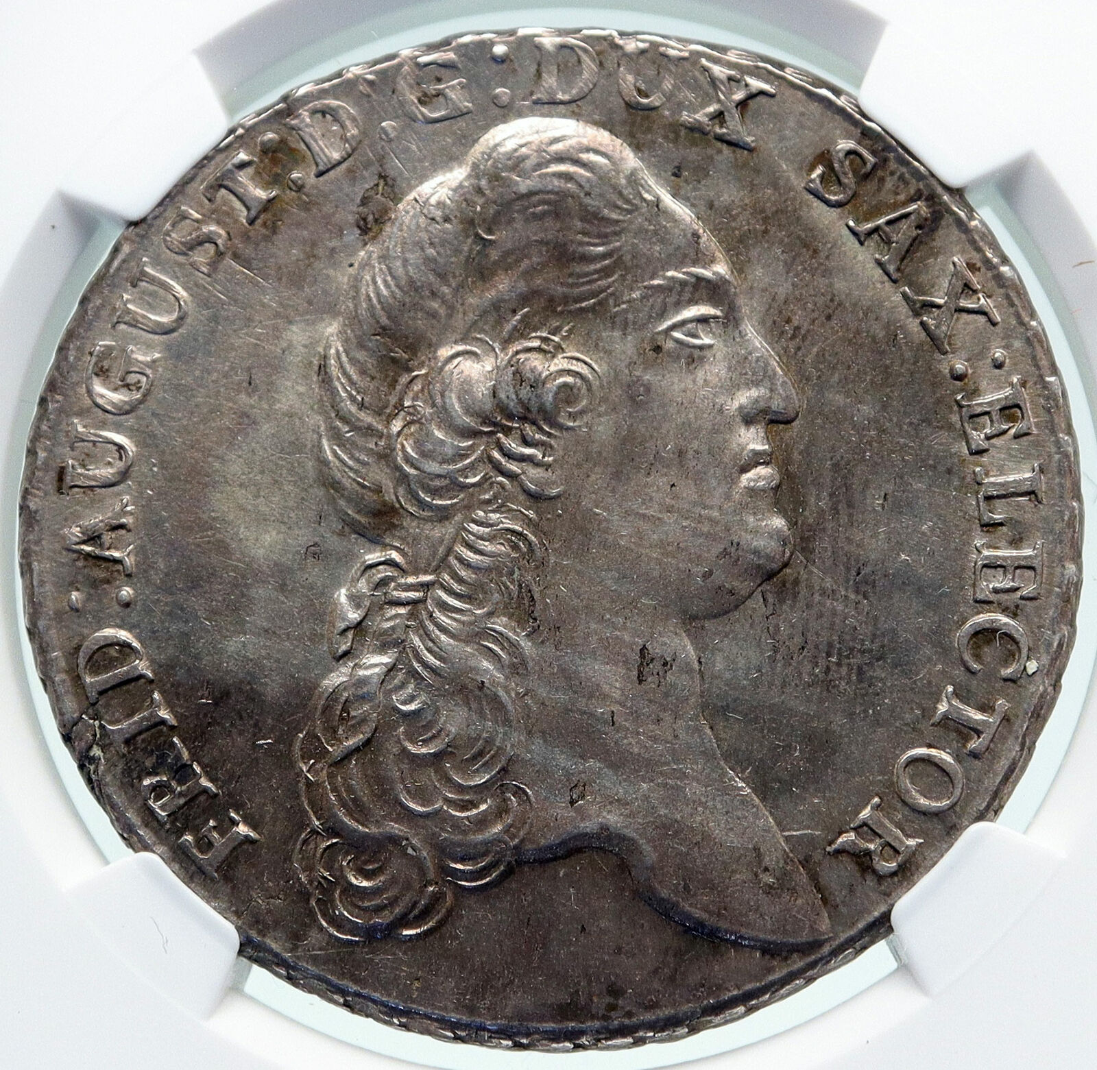 1789 GERMANY German SAXONY Elector Fred Augustus SILVER Thaler Coin NGC i86551