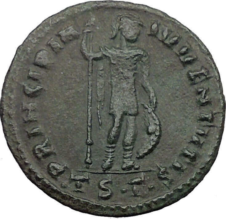 CRISPUS son of Constantine the Great w shield 317AD Ancient Roman Coin i32413