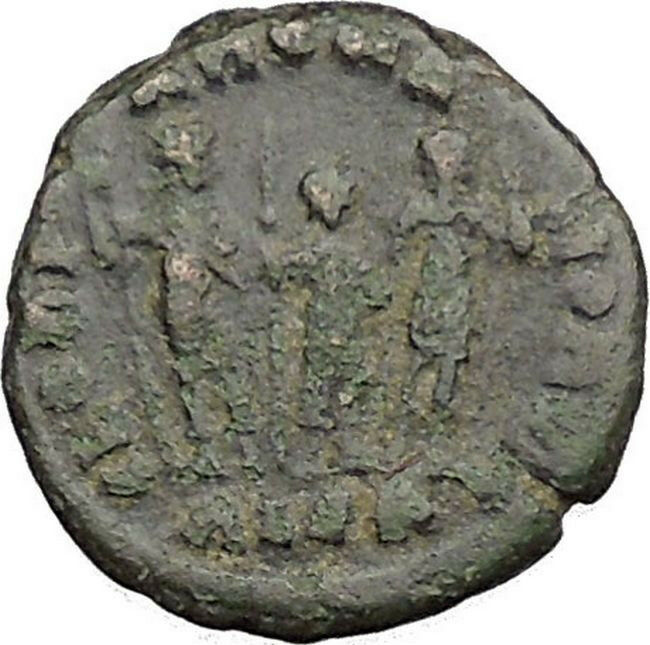 THEODOSIUS II & Honorius & Arcadius 406AD Ancient Roman Coin i32121