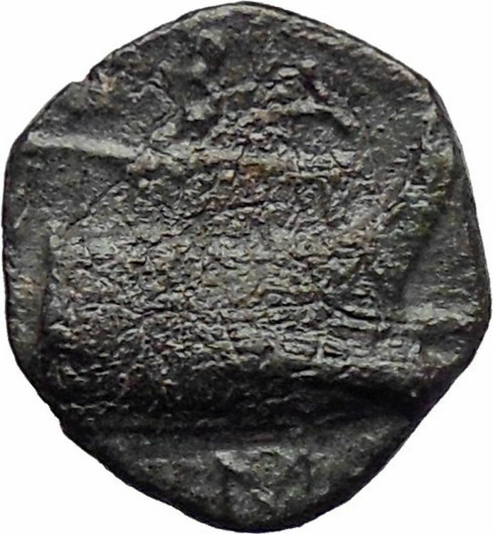 Demetrius I Poliorcetes Helmet Macedon Kingdom Galley Ship Greek Coin i30668