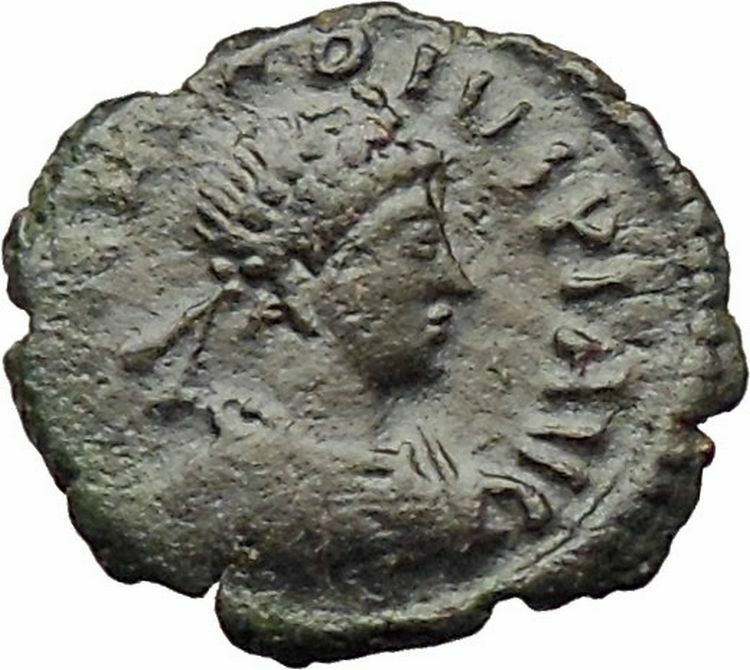 ARCADIUS 383AD Ancient Roman Coin VICTORY w Trophy Possibly Unpublished i29850