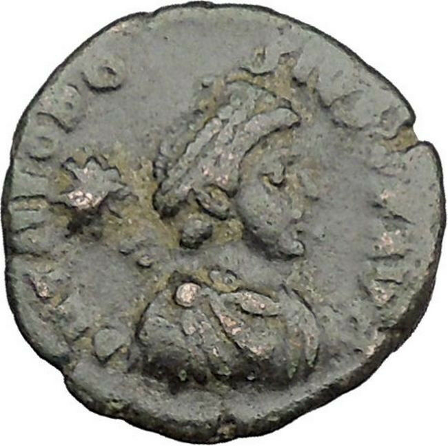 THEODOSIUS II & Honorius & Arcadius 406AD Ancient Roman Coin i32121