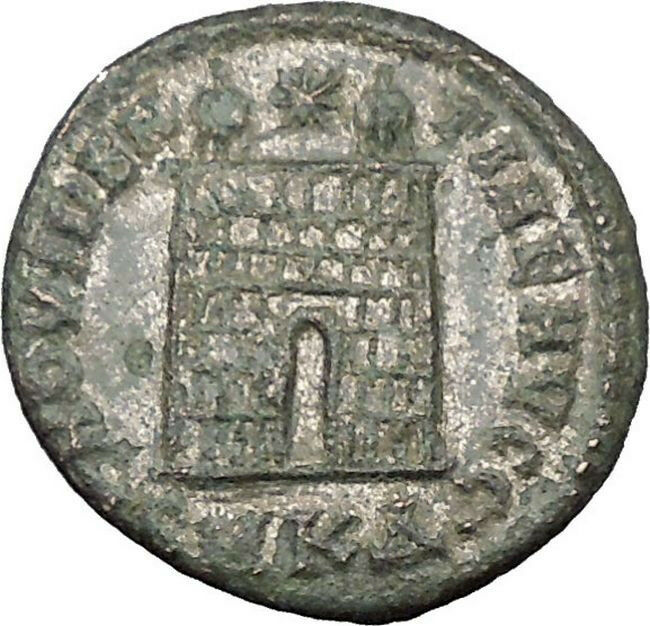 Constantine I The Great 324AD Silvered Ancient Roman Coin Military gate i32113