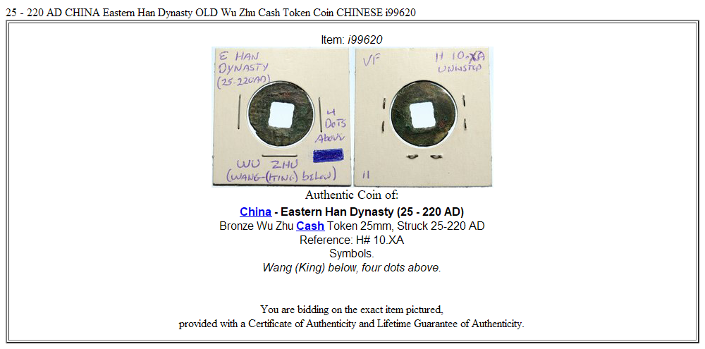 25 - 220 AD CHINA Eastern Han Dynasty OLD Wu Zhu Cash Token Coin CHINESE i99620