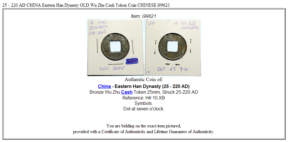 25 - 220 AD CHINA Eastern Han Dynasty OLD Wu Zhu Cash Token Coin CHINESE i99621