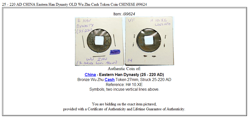 25 - 220 AD CHINA Eastern Han Dynasty OLD Wu Zhu Cash Token Coin CHINESE i99624