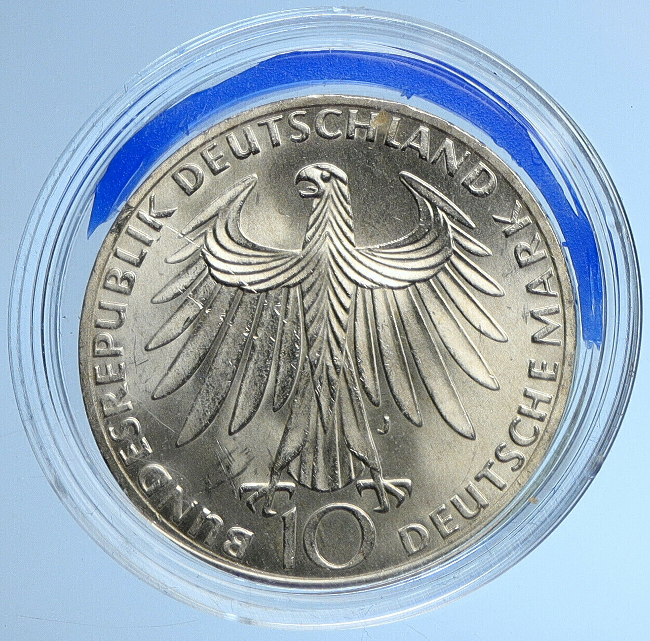 1972 J Germany Munich Summer Olympics XX ATHLETES BU Silver 10 Mark Coin i109931