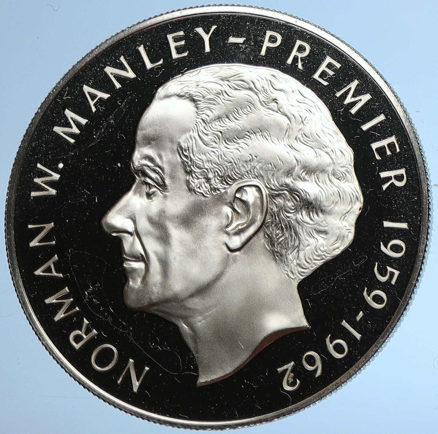 1972 JAMAICA Huge Premier Norman W Manley VINTAGE PROOF Silver $5 Coin i109935