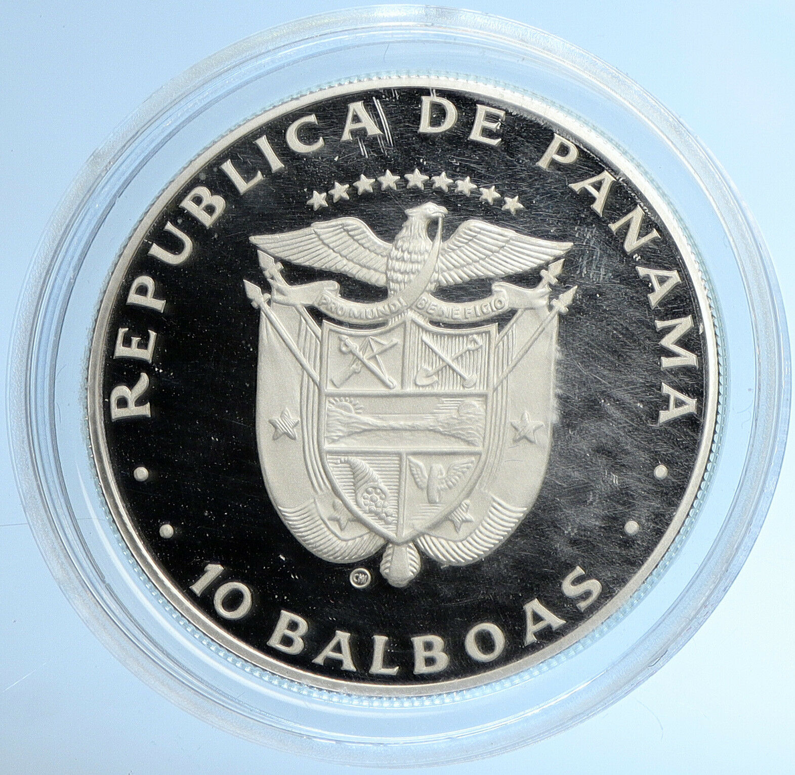 1982 PANAMA United Nations Year of the Child Proof Silver 10 Balboa Coin i109887