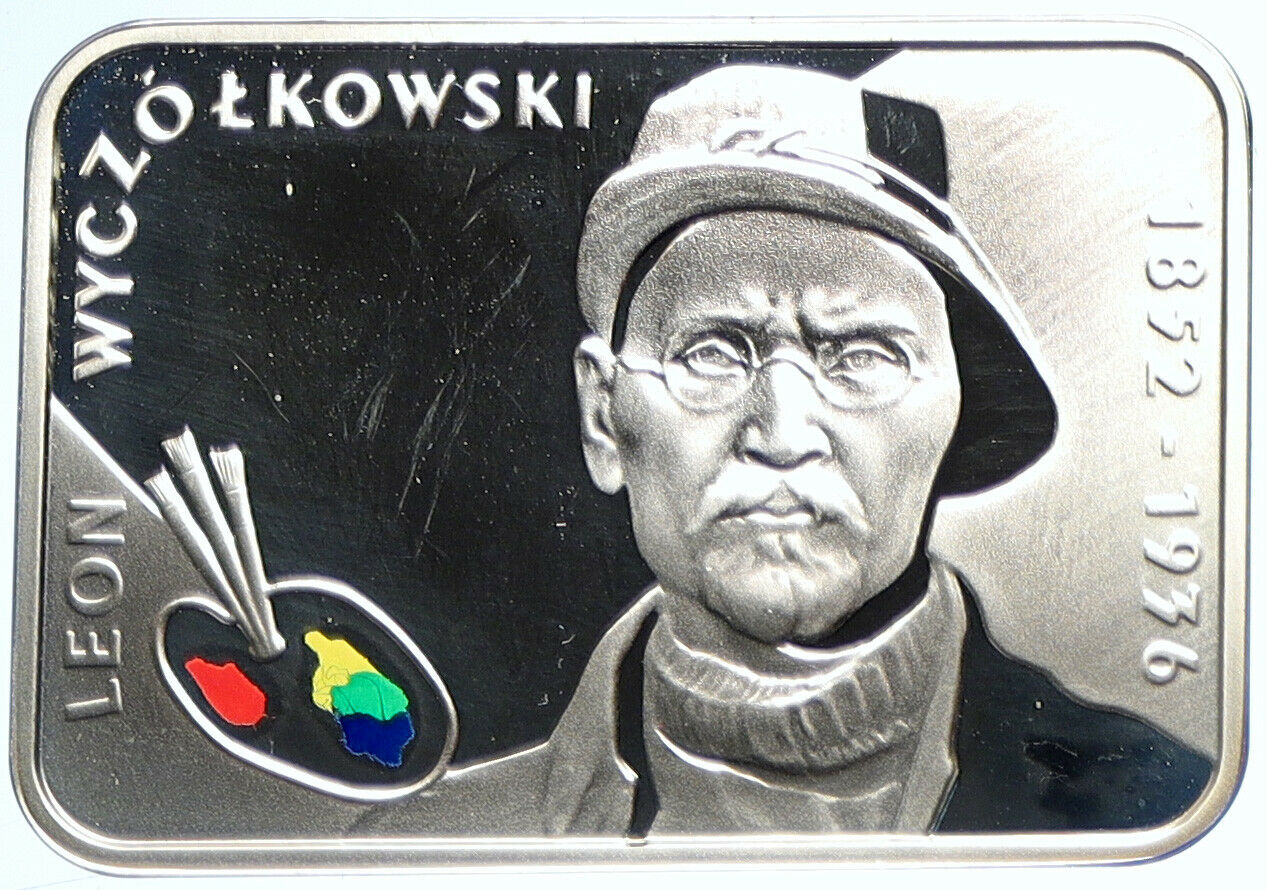 2007 POLAND Polish Leon Wyczółkowski Silver Bar Proof 20 Zlotych Coin i109885