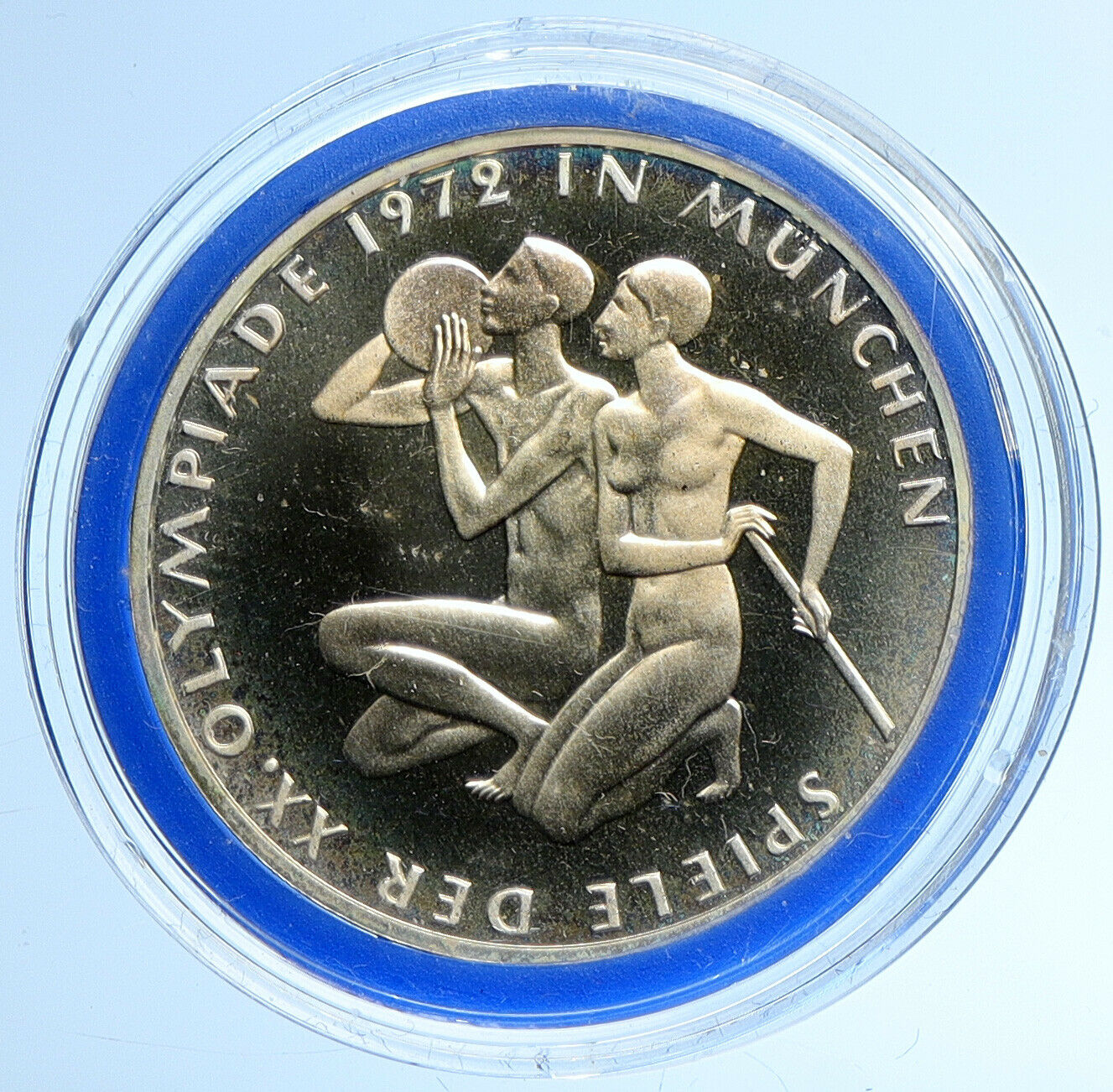 1972 J Germany Munich Summer Olympics XX ATHLETES PF Silver 10 Mark Coin i109933