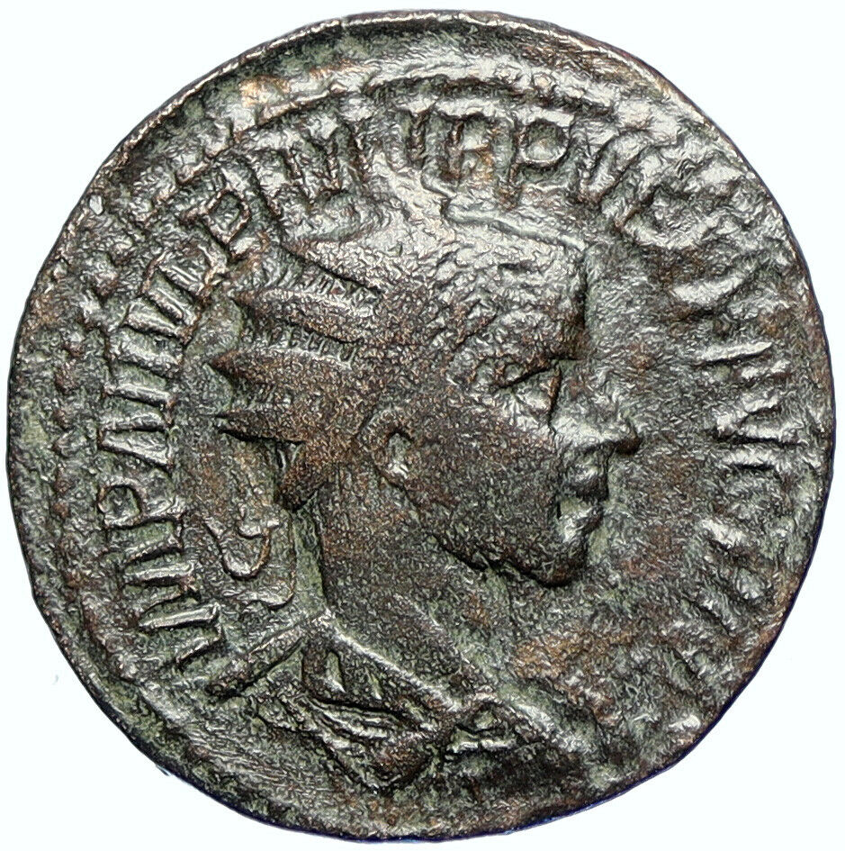 PHILIP II 247AD Antioch in Pisidia Ancient Roman Coin LEGIONARY STANDARD i107502