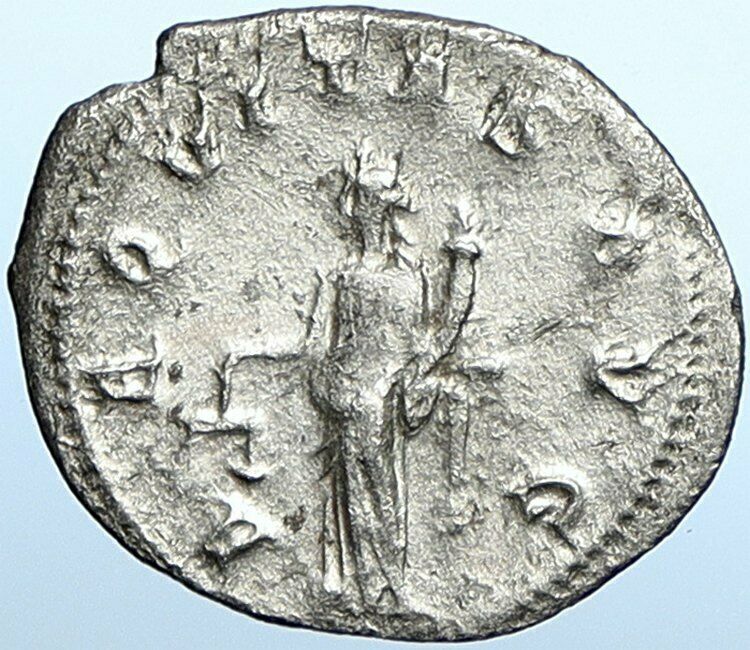 GORDIAN III Authentic Ancient 240AD Rome Old Silver Roman Coin AEQUITAS i108392