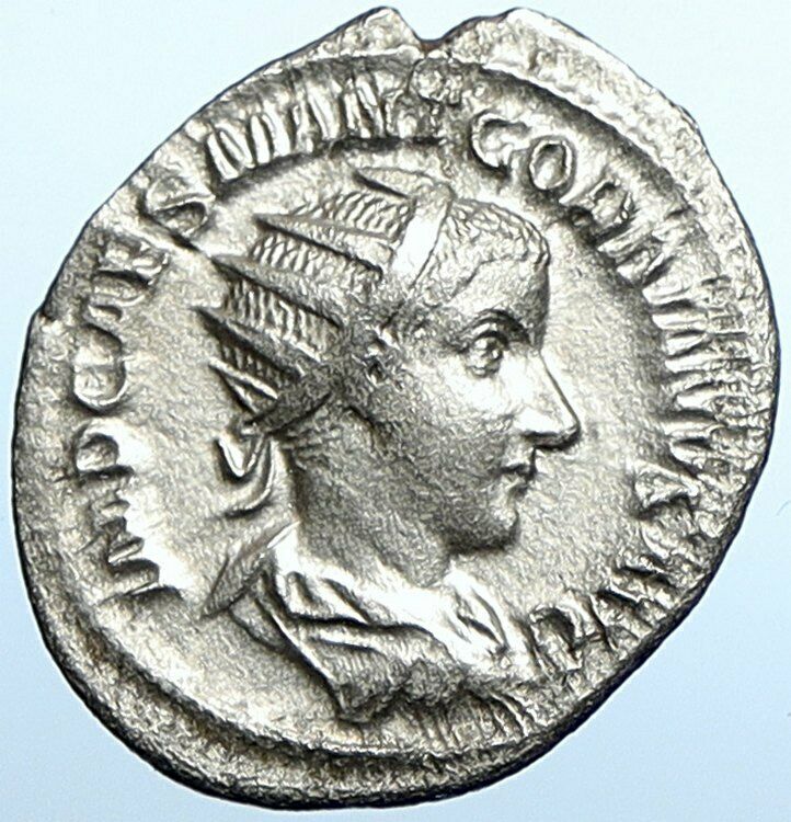 GORDIAN III Authentic Ancient 240AD Rome Old Silver Roman Coin AEQUITAS i108392