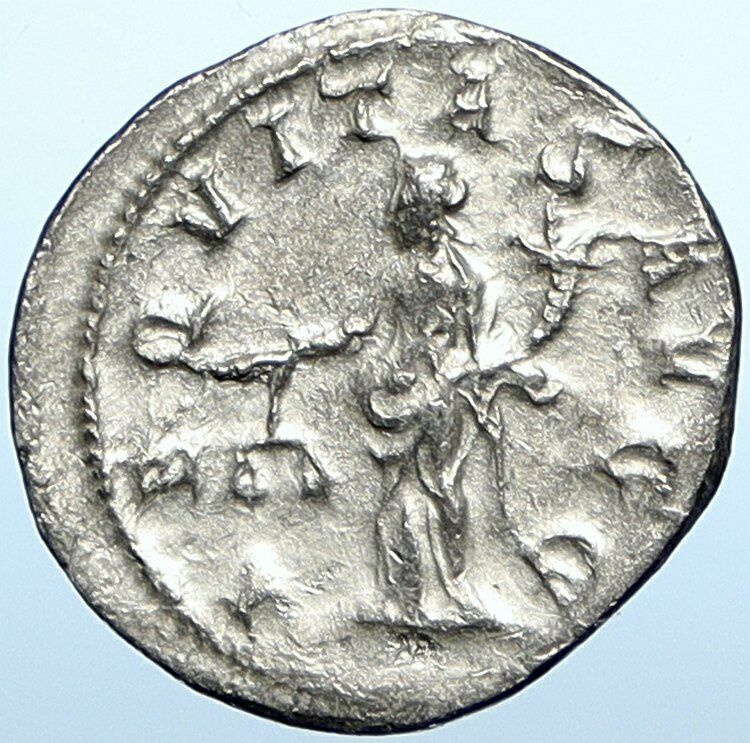 PHILIP I the ARAB Authentic Ancient 244AD Old Silver Roman Coin AEQUITAS i108395