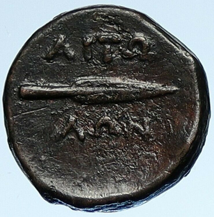 AITOLIA Aitolian League 323-290BC Ancient Greek Coin ATHENA SPEARHEAD i107442