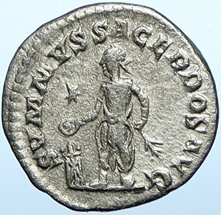 ELAGABALUS Sacrificing at Altar 221AD Rome Ancient OLD Silver Roman Coin i108391