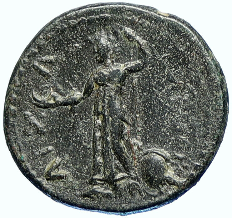 DOMITIAN 81AD Aezanis in Phrygia Authentic OLD Ancient Roman Coin Athena i107517