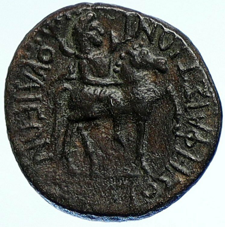 NERO Authentic Iulia in Phrygia OLD Roman Coin MEN w SPEAR on HORSEBACK i107537