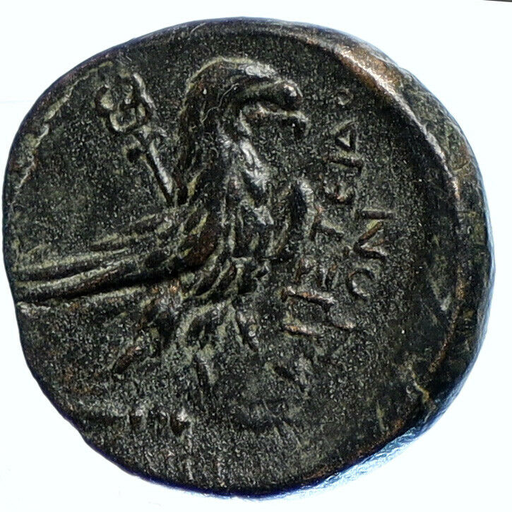 AMORION in PHRYGIA Rare Authentic Ancient 200BC Greek Coin ZEUS & EAGLE i107532