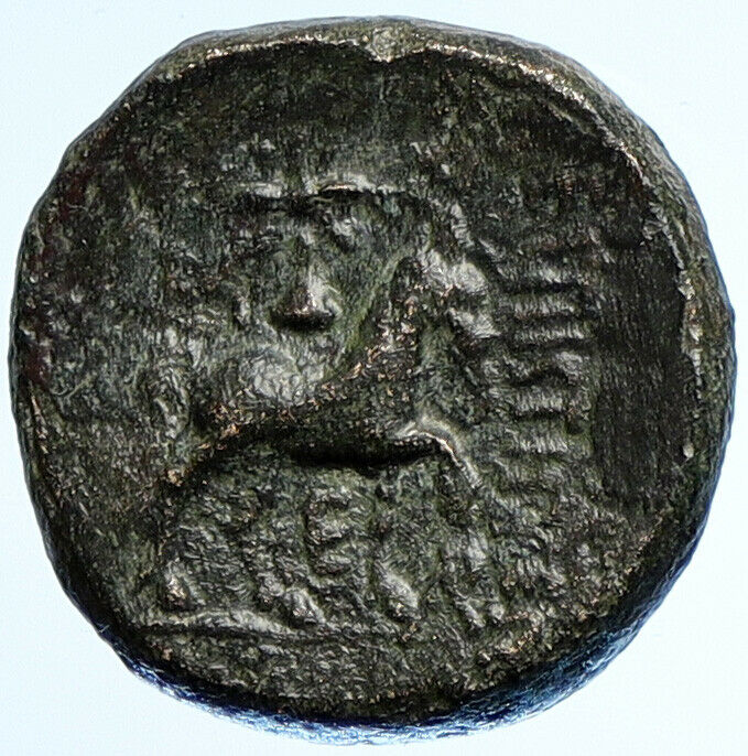 Epikteteis in PHRYGIA Authentic Ancient Greek Coin ARES HELMET & HORSE i107596