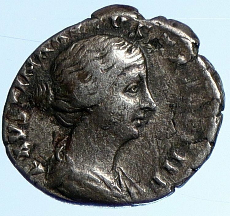 FAUSTINA II Marcus Aurelius Wife Ancient Silver OLD Denarius Roman Coin i110039