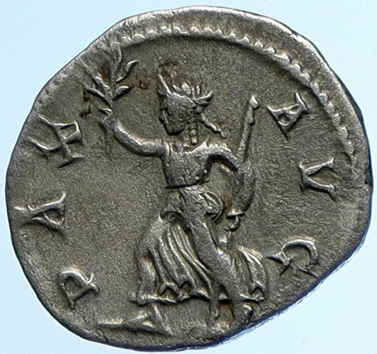 SEVERUS ALEXANDER 226AD Rome Authentic Ancient Silver Roman Coin PAX i110050