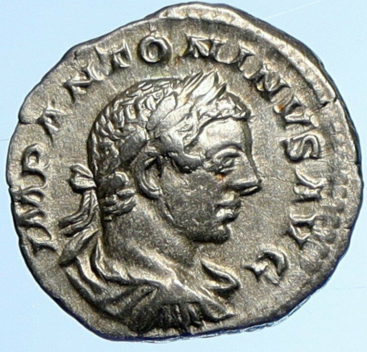 ELAGABALUS Authentic Ancient 219AD Silver Roman Coin w FIDES FIDELITY i110049