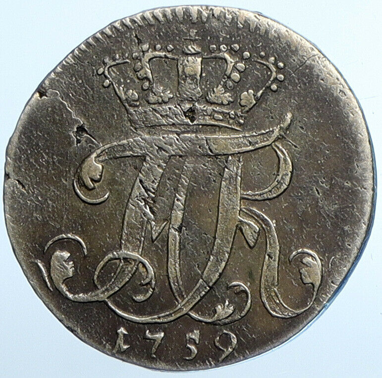 1759 GERMAN States Swedish POMERANIA Adolf Frederick Silver 4 Gute Coin i110164