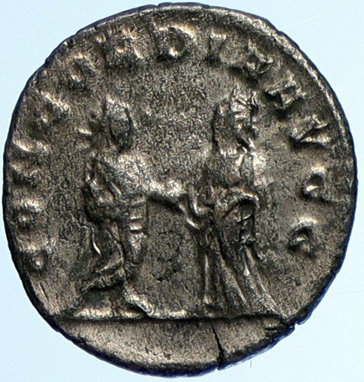 SALONINA & GALLIENUS Marriage Vows CEREMONY 255AD Ancient OLD Roman Coin i110048