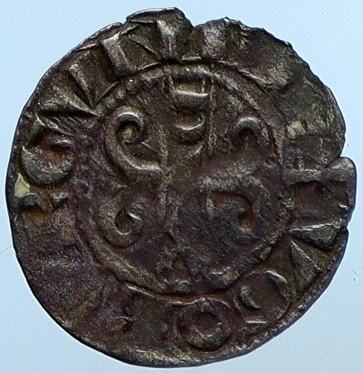 France CRUSADER STATES Champagne COUNT WILLIAM II Old Silver Denier Coin i110175