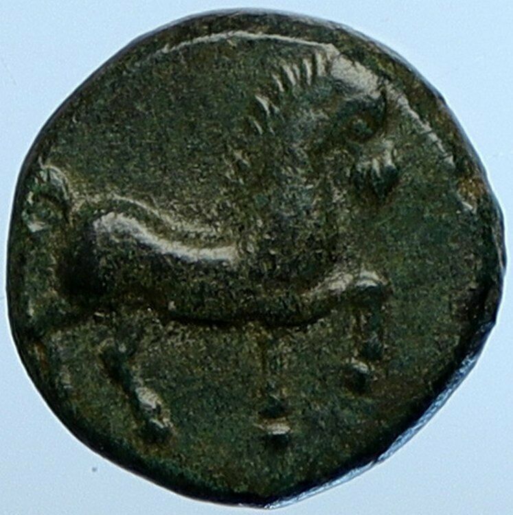 MYLASA in CARIA 200BC Rare Authentic Ancient Greek Coin HORSE & TRIDENT i110178