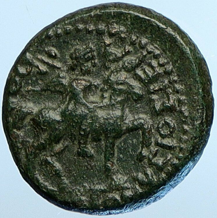 NERO Authentic Hieropolis in Phrygia Ancient Roman Coin APOLLO on HORSE i110187