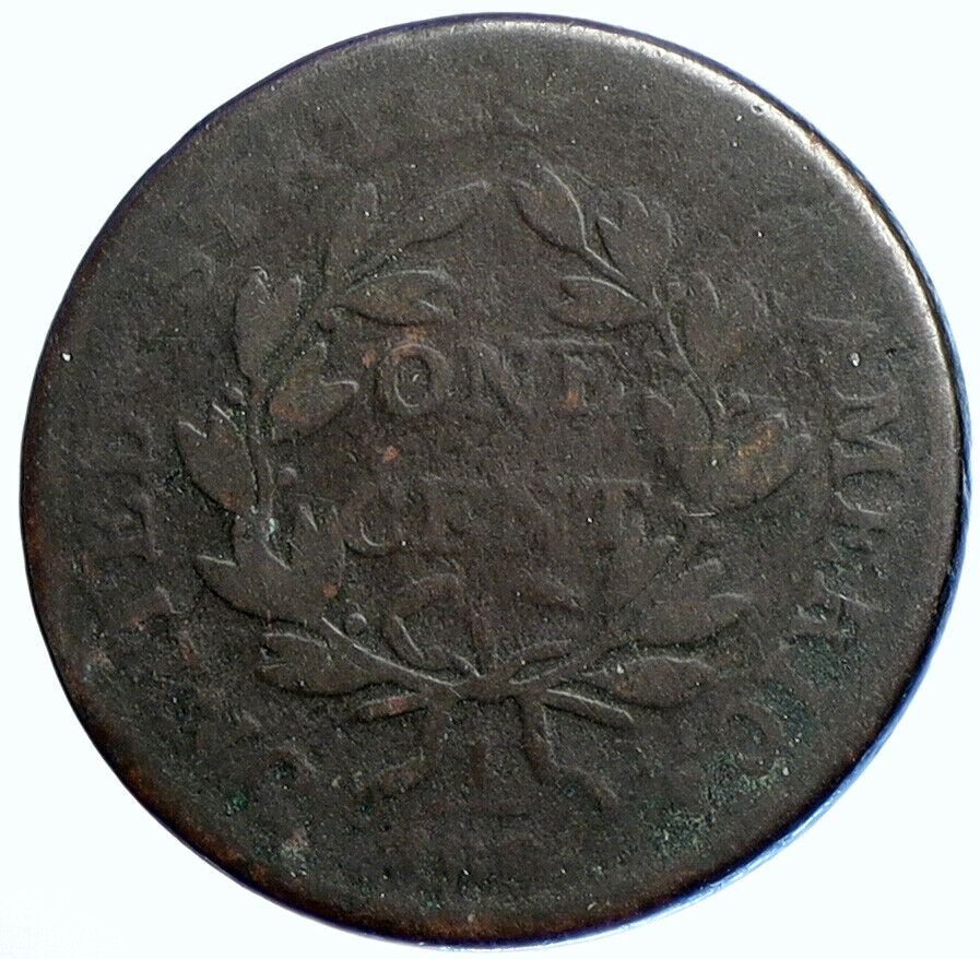 1803 P UNITED STATES US Vintage OLD ANTIQUE Large Draped Bust Cent Coin i110146