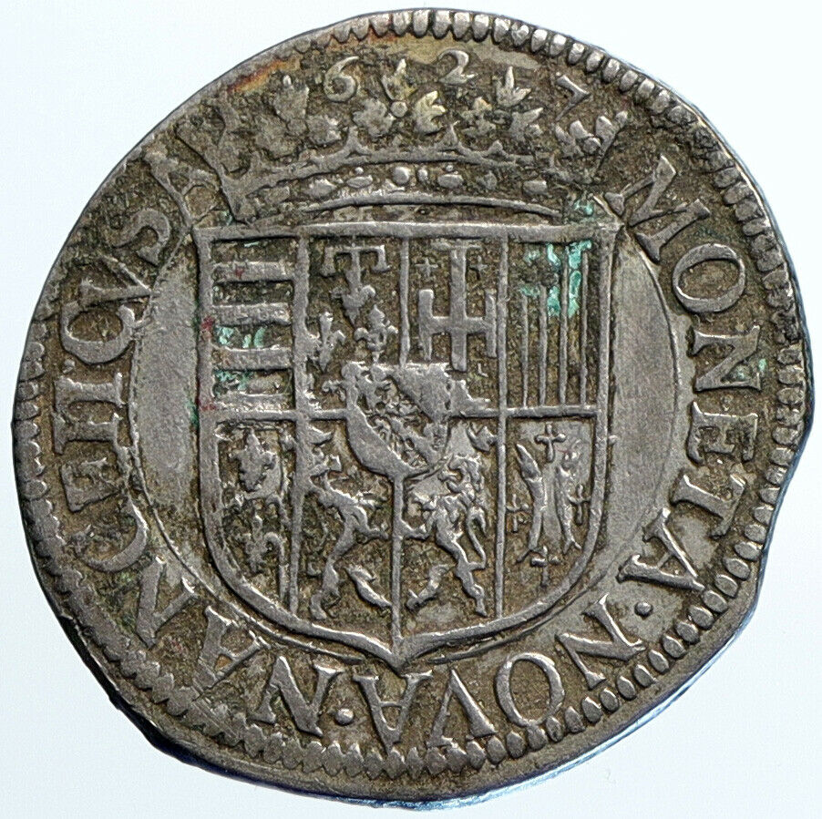 1627 AD FRANCE Duke Charles IV Province LORRAINE Old Silver Teston Coin i110128