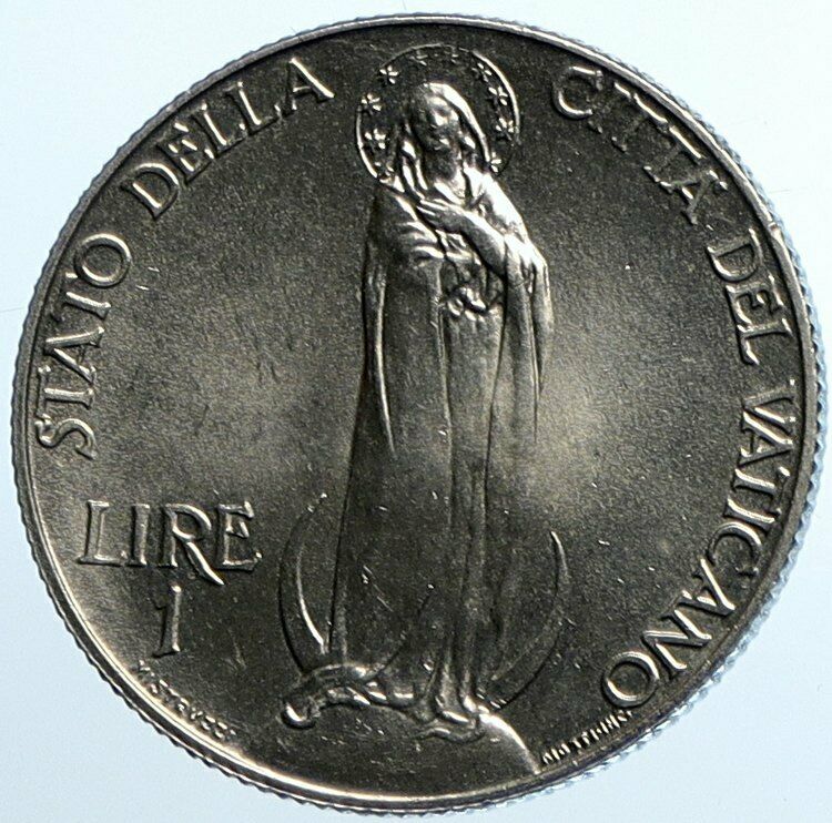 1933 VATICAN CITY Italy POPE PIUS XI Papal JUBILEE Italian 1 Lire Coin i110247