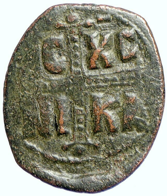 JESUS CHRIST Class C Anonymous Ancient OLD Byzantine Follis Coin CROSS i110100