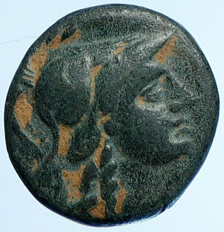 PERGAMON in MYSIA Authentic 150BC Ancient OLD Greek Coin Athena TROPHY i110102