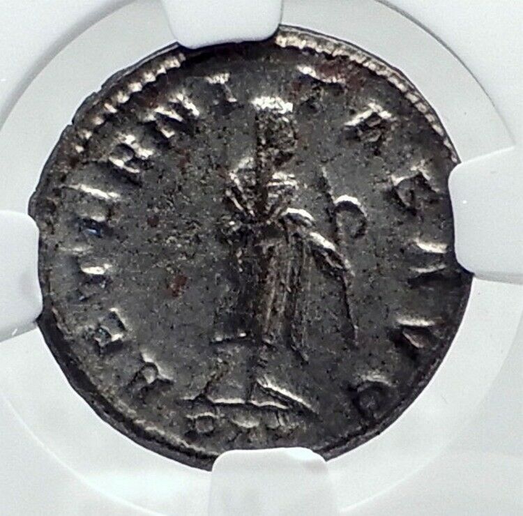 GALLIENUS Authentic Ancient Roman 266AD Antioch Roman Coin w SATURN NGC i81276