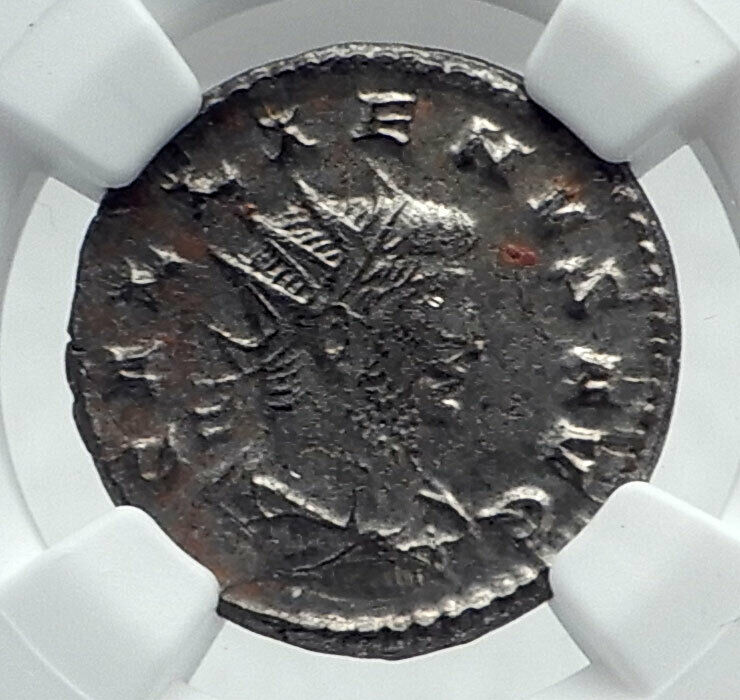 GALLIENUS Authentic Ancient Roman 266AD Antioch Roman Coin w SATURN NGC i81276