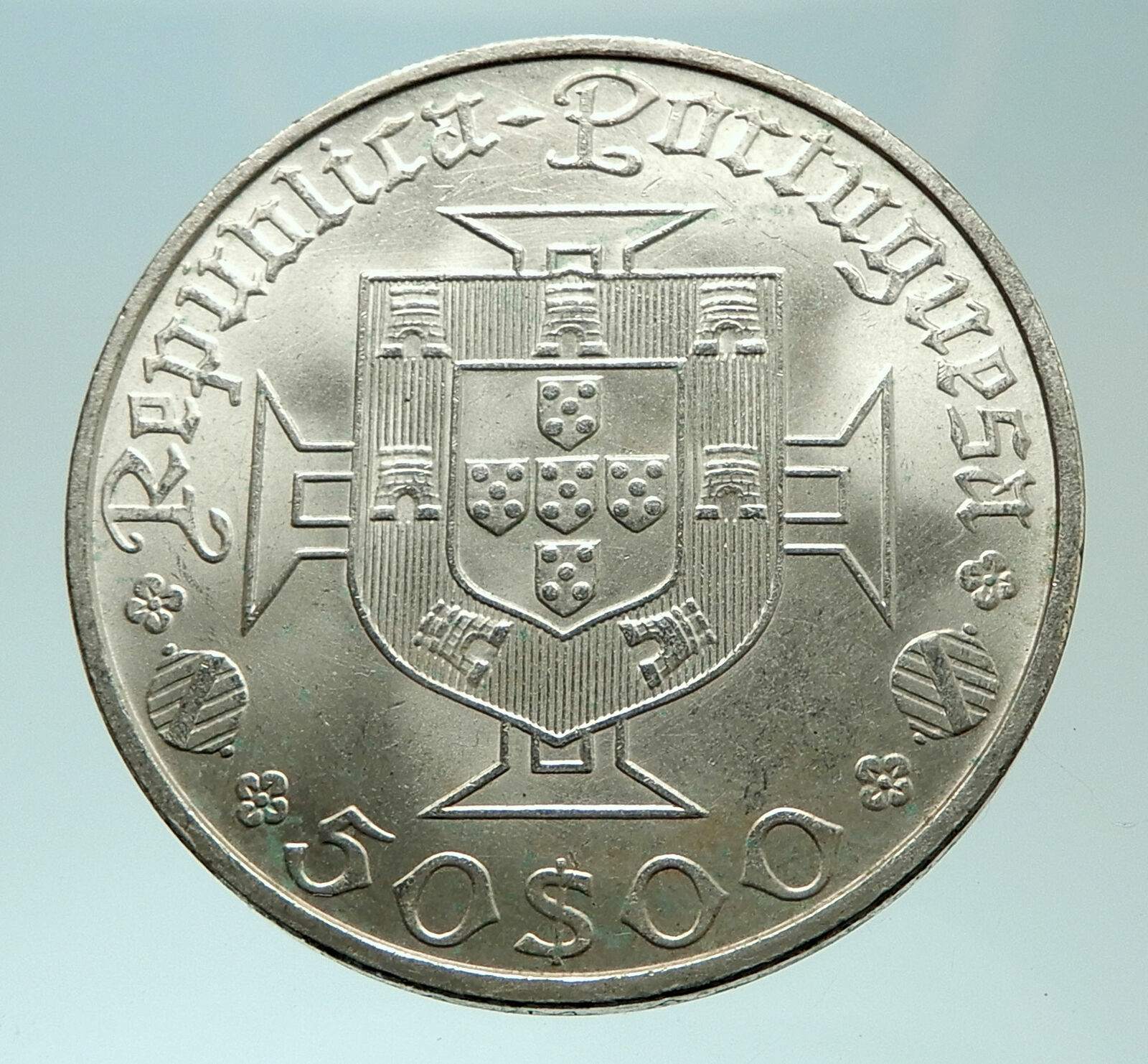 1969 PORTUGAL with VASCO DA GAMA Explorer Genuine Silver 50 Escudos Coin i75882