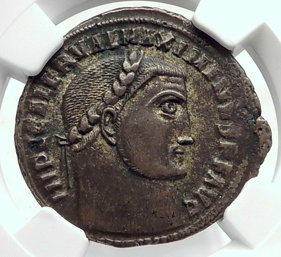 MAXIMINUS II Daia Authentic Ancient Alexandria Roman Coin w GENIUS NGC i80521