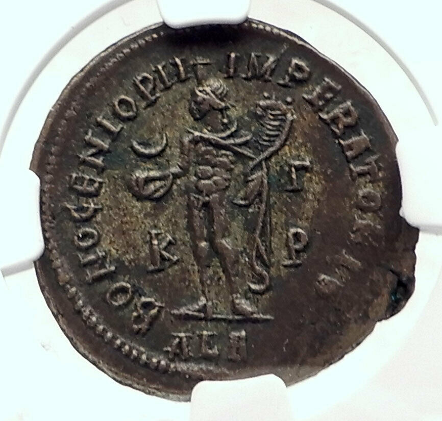 MAXIMINUS II Daia Authentic Ancient Alexandria Roman Coin w GENIUS NGC i80521